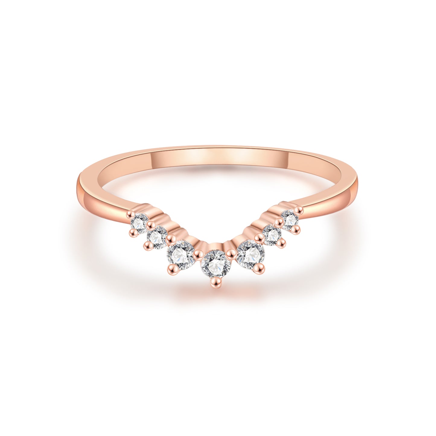 Moissanite Oval Rose Gold Bridal Wedding Ring Set for Women
