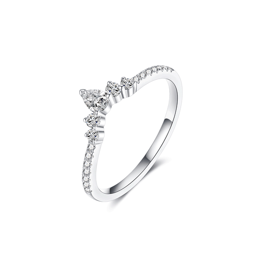 Teardrop Curved Moissanite Wedding Bands for Women