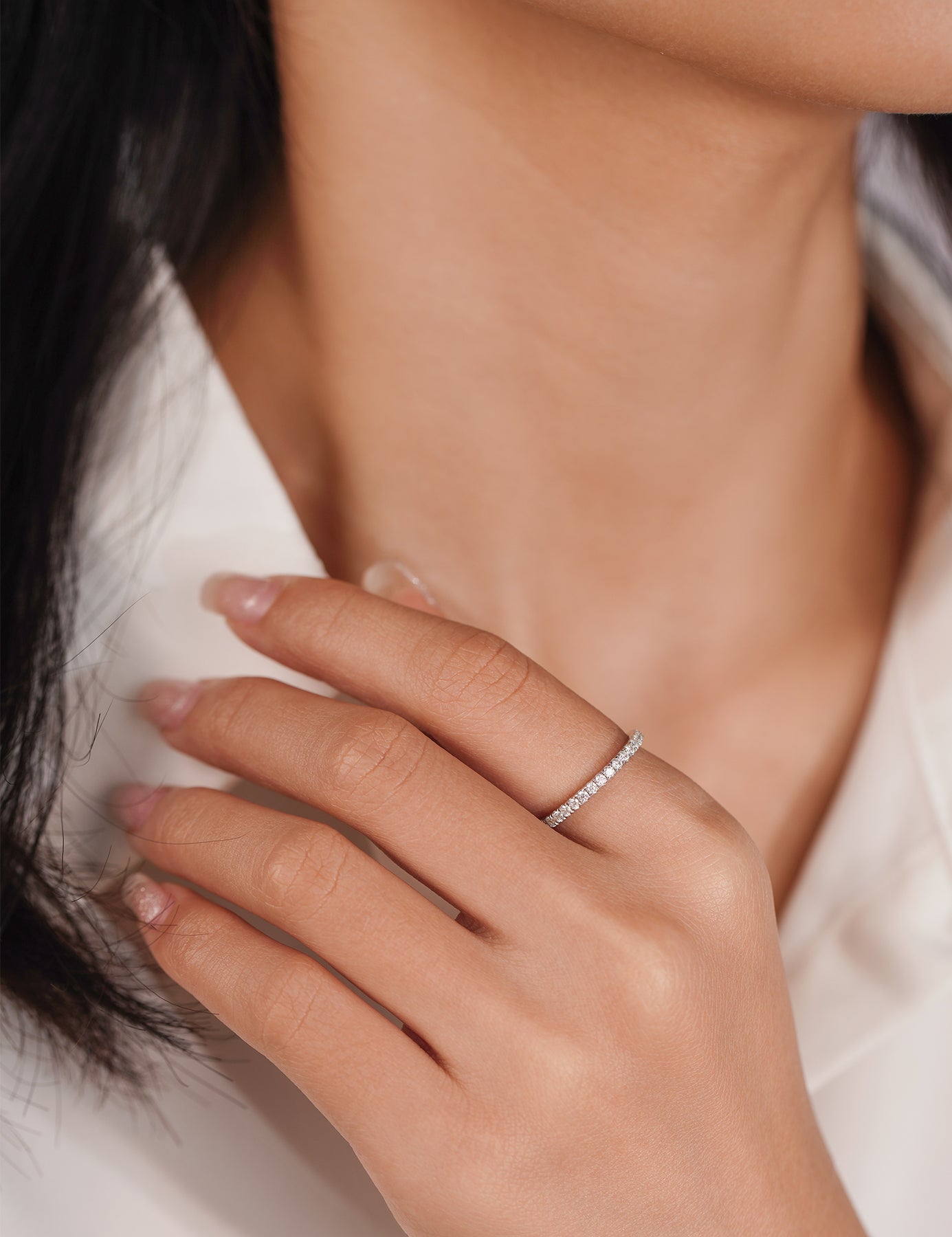 Moissanite Half Eternity Wedding Band for Women 0.2CT/0.35CT
