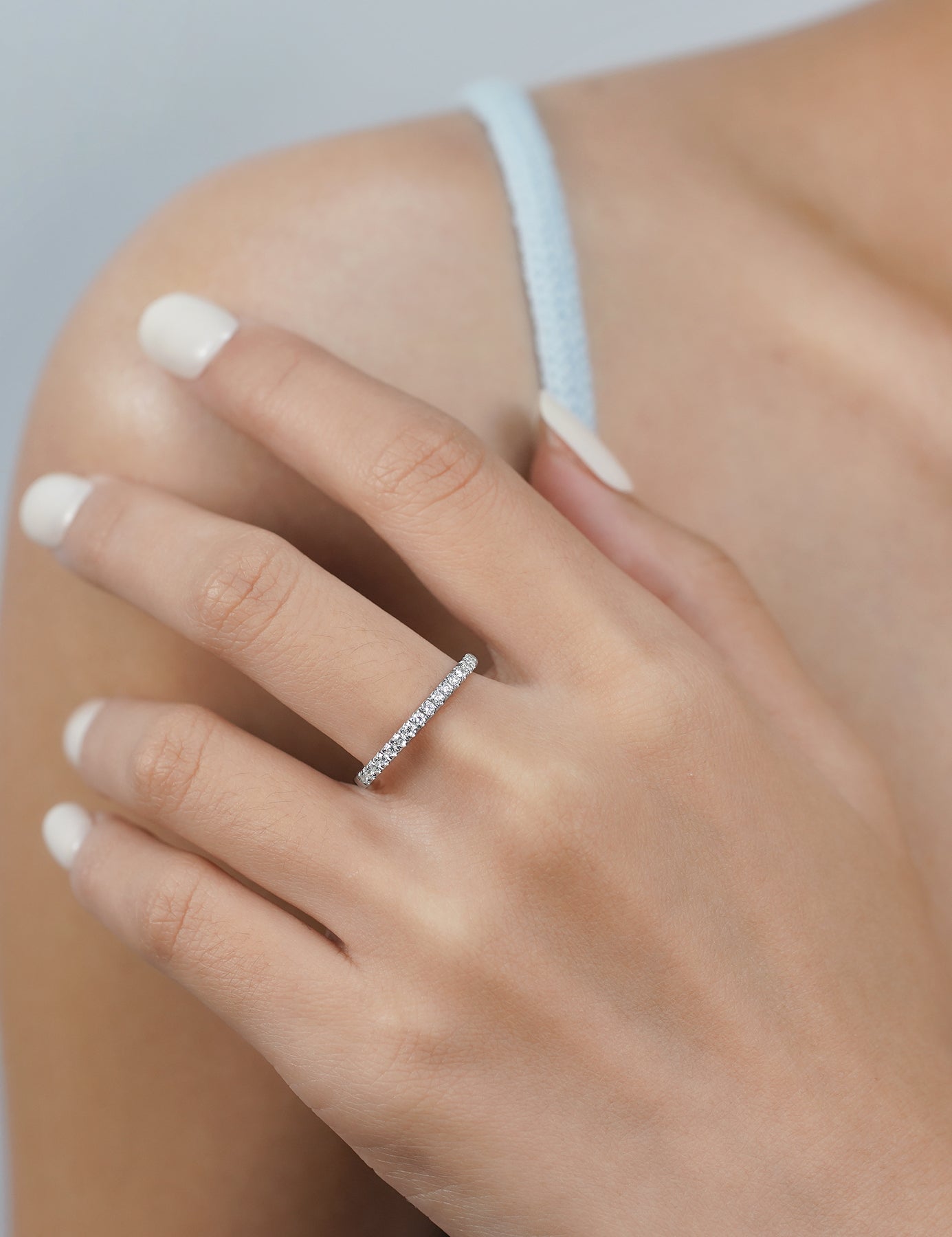 Lab Grown Diamond Wedding Bands Rings for Women in Sterling Silver