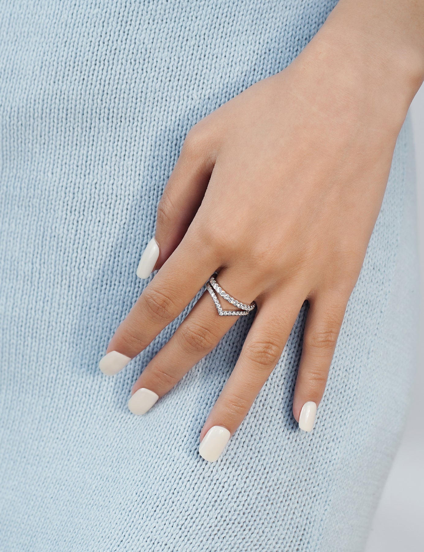 Lab Grown Diamond Wedding Bands Rings for Women in Sterling Silver