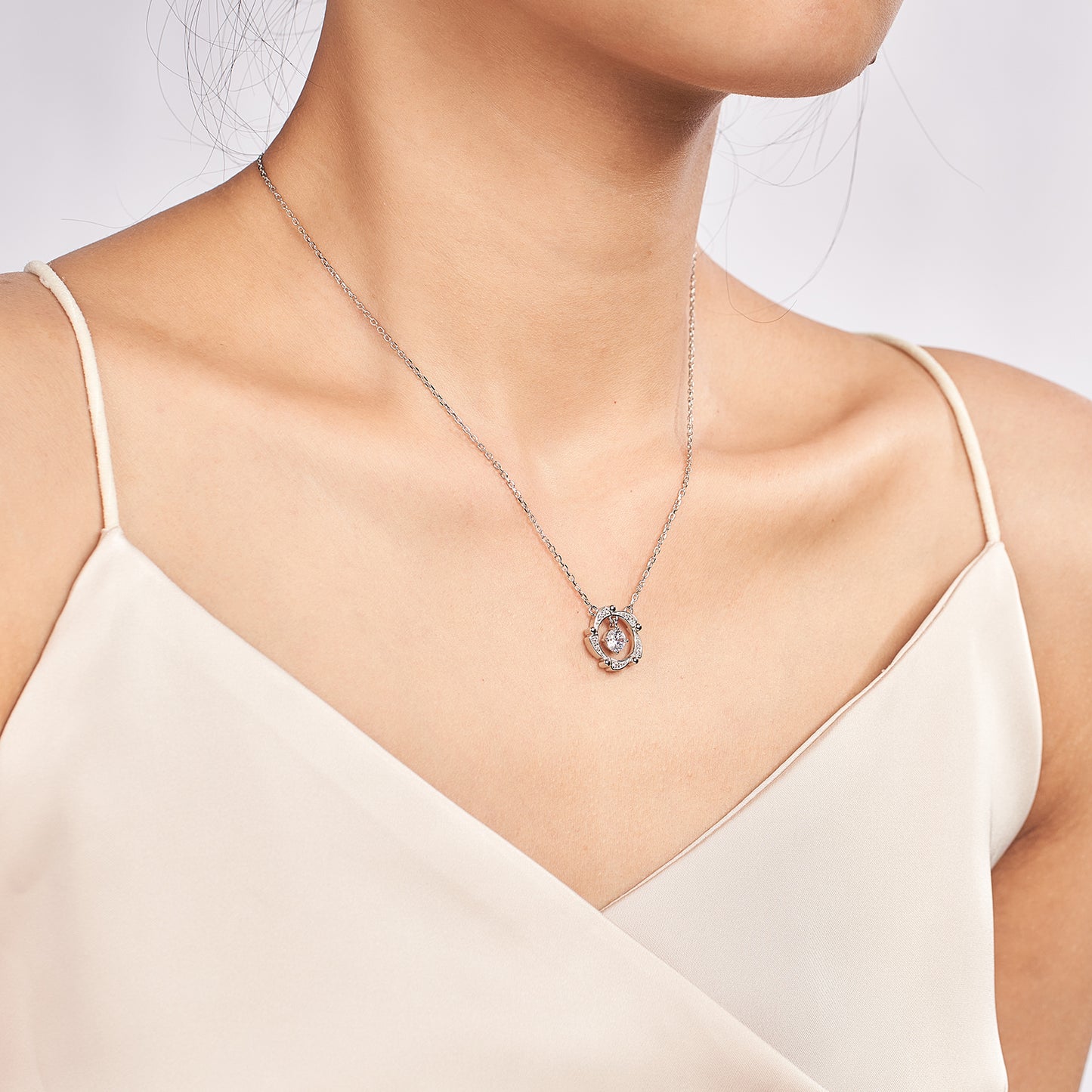 Moissanite Dancing Pendant Necklaces for Women