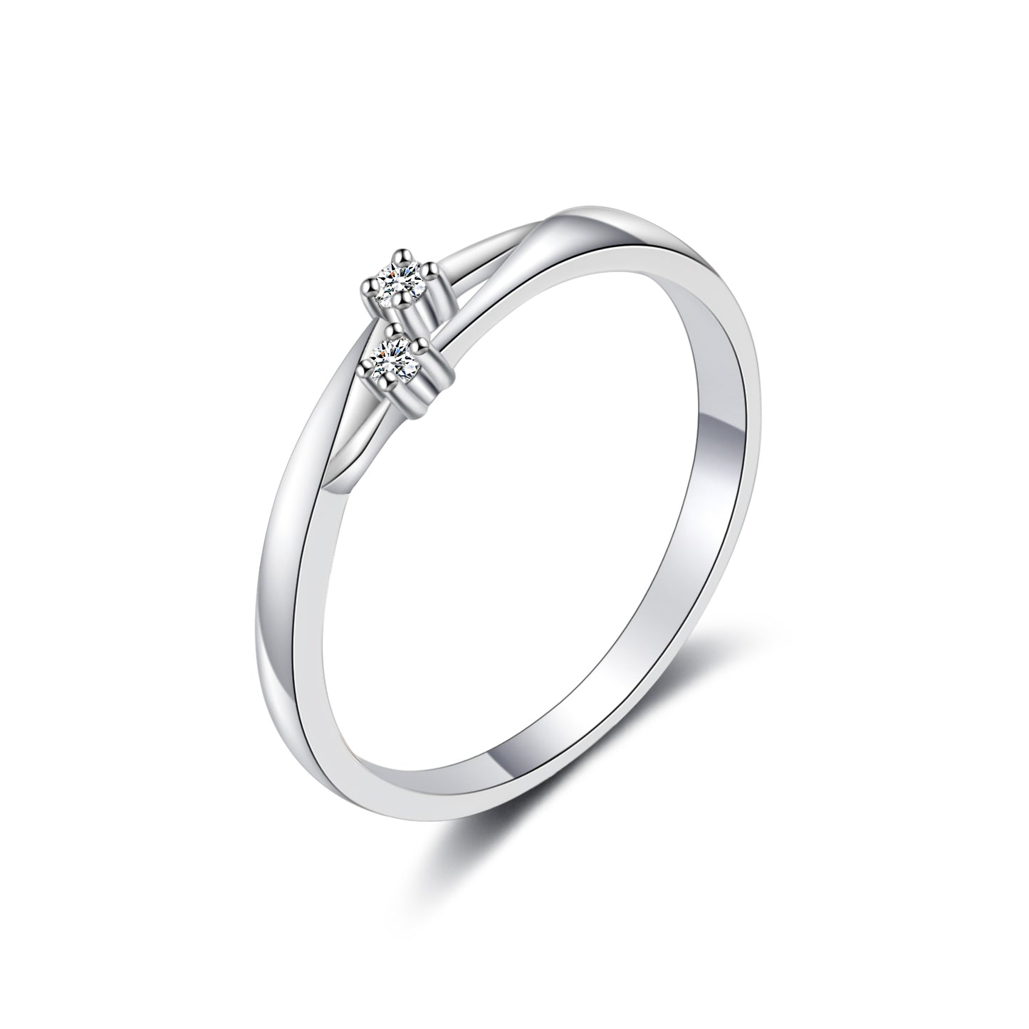 Moissanite Two Stone Engagement Rings for Women 0.04CT