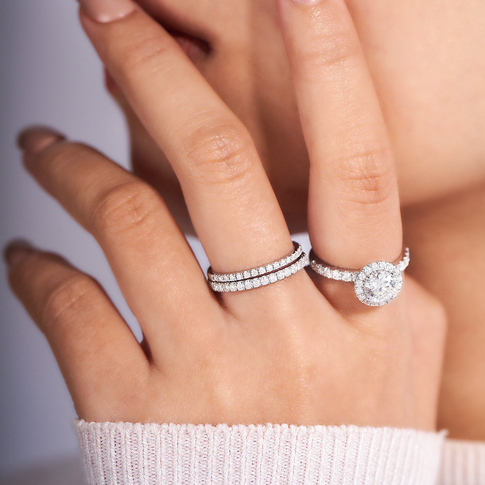 Moissanite Half Eternity Wedding Band for Women 0.3CT/0.42CT