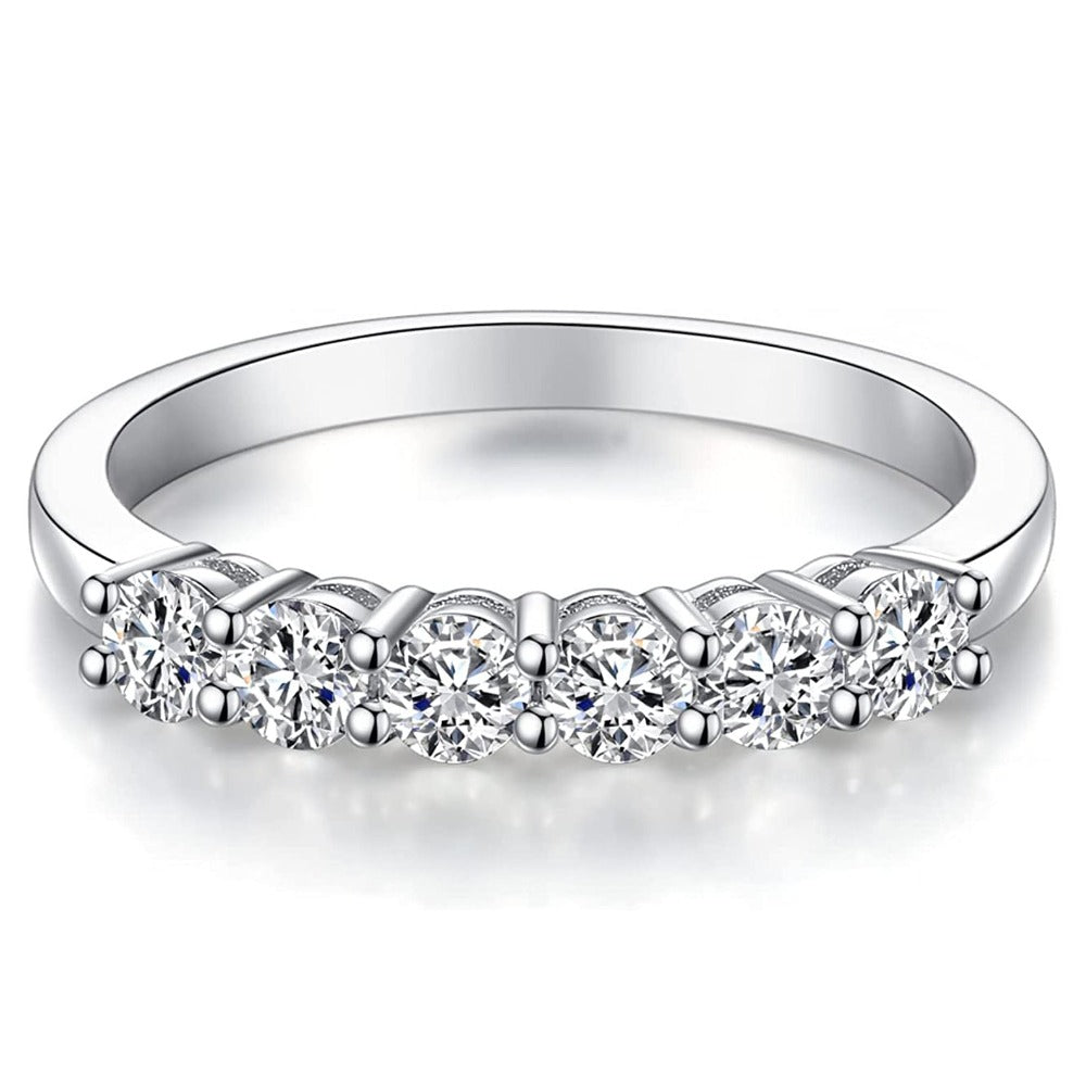 Stone Moissanite Stackable Wedding Band Rings for Women