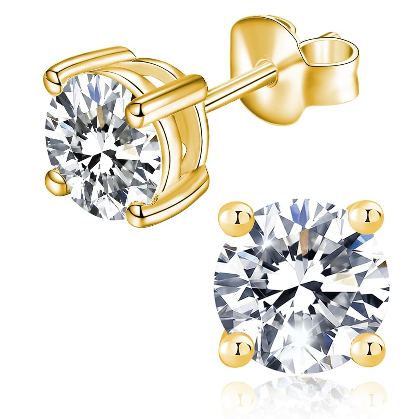 Moissanite Stud Earrings for Women Men 1-3CT