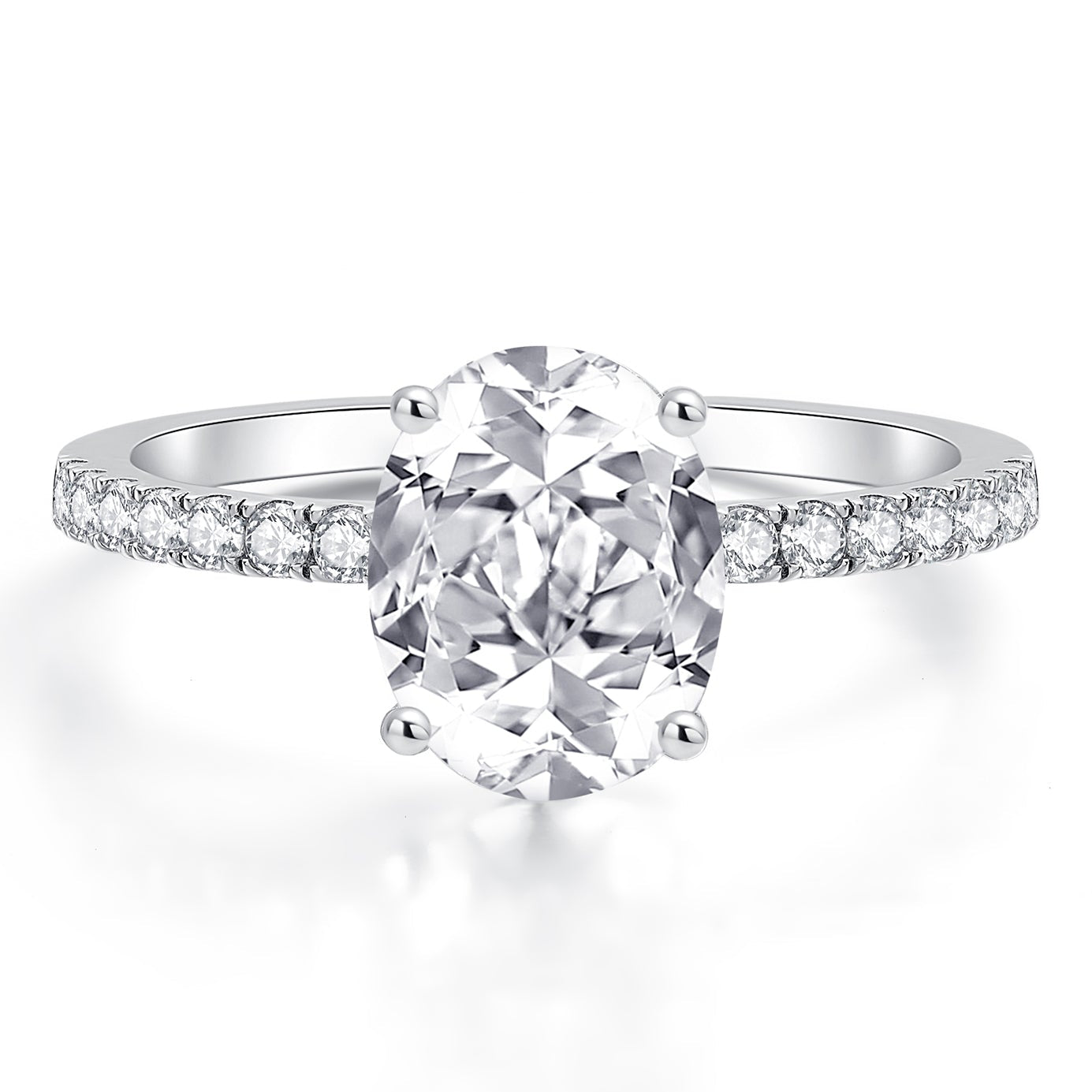 Moissanite Oval Engagement Rings for Women 2CT
