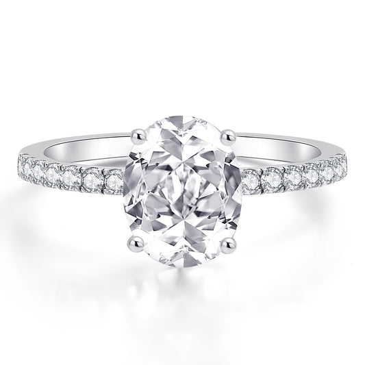 Moissanite Oval Engagement Rings for Women 2CT