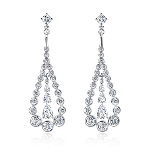 Moissanite Teardrop Dangle Chandelier Earrings for Women
