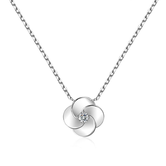 Moissanite Blossom Pendant Necklaces for Women