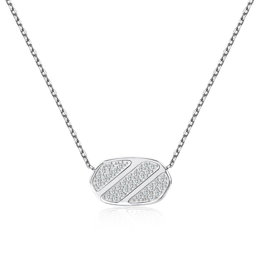 Pave Moissanite Bar Necklace for Women