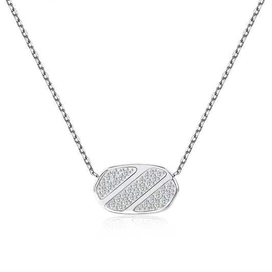 Pave Moissanite Bar Necklace for Women