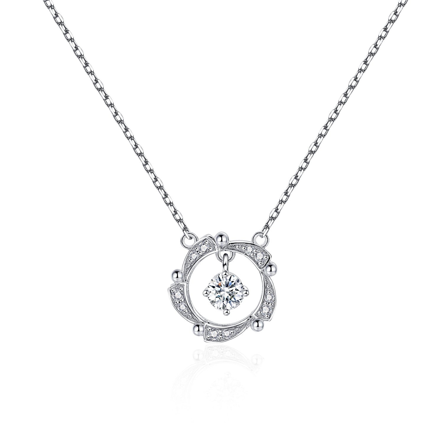 Moissanite Dancing Pendant Necklaces for Women