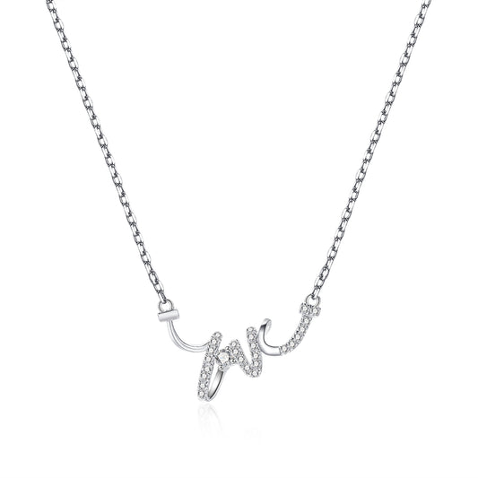 Moissanite Love Letter Necklaces for Womenin Sterling Silver