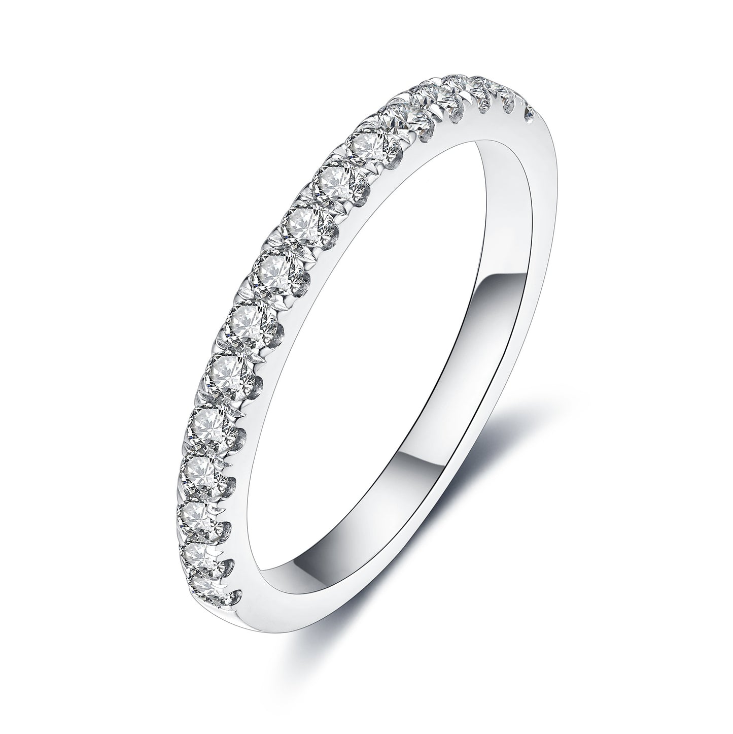Lab Grown Diamond Full Wedding Bands Rings for Women in Sterling Silver