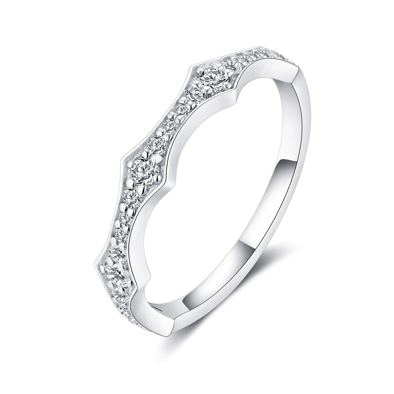 Moissanite Stackable Wedding Band for Women