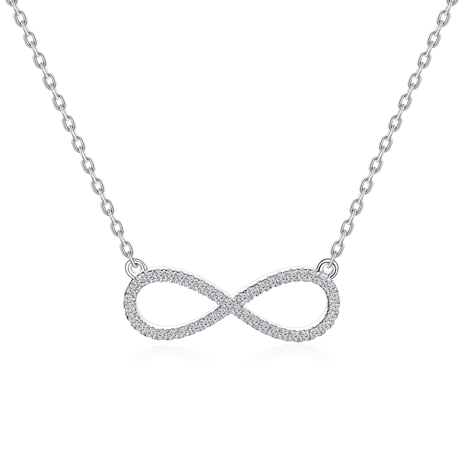 Infinity Silver Moissanite Pendant Necklaces
