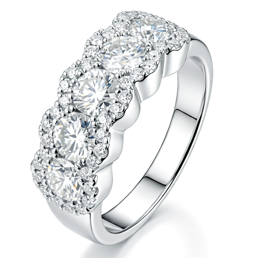 Lab Grown Diamond Five Stone Engagement Wedding Ring for Women