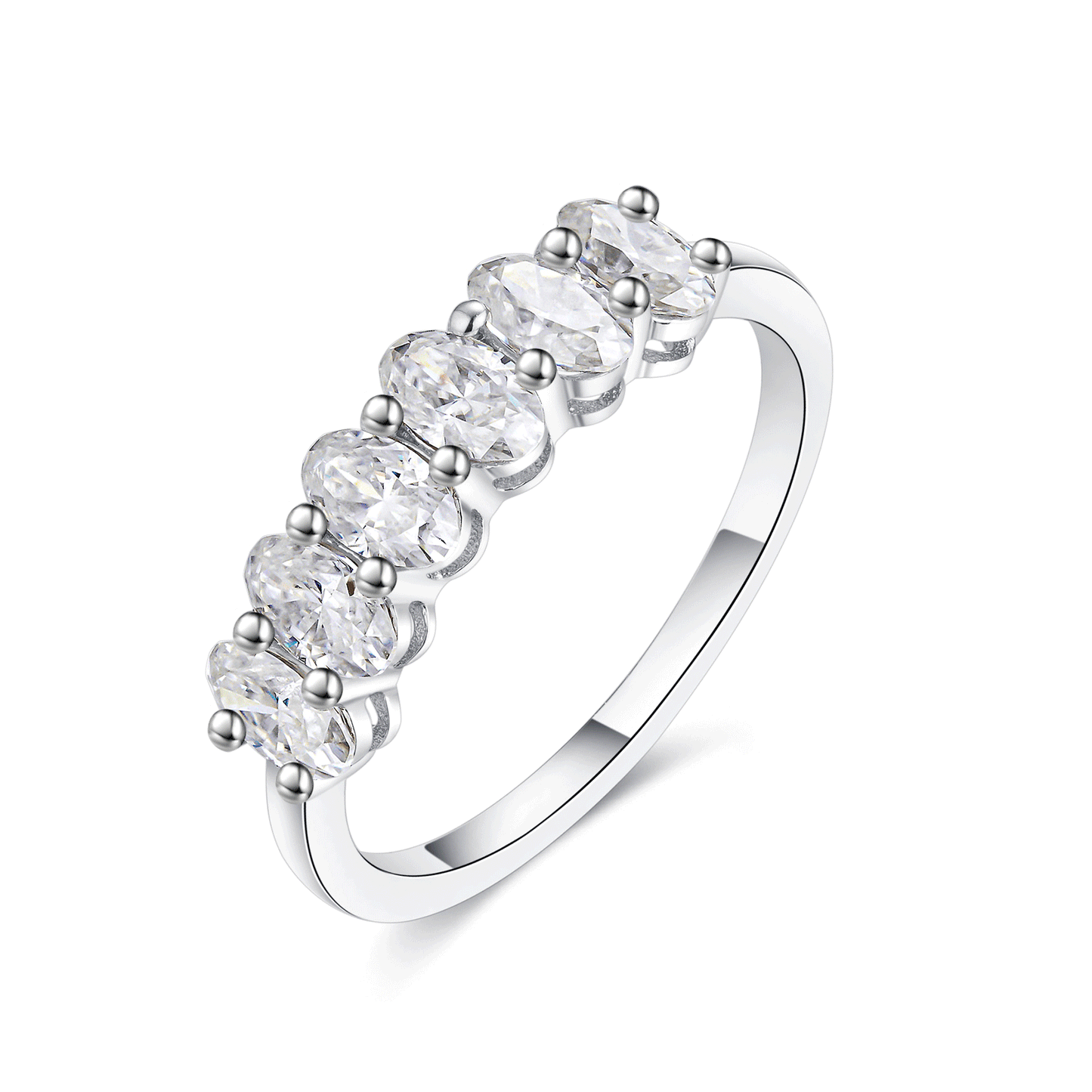 Lab Grown Diamond Oval  Eternity Wedding Band Rings for Women, 14K Solid Gold