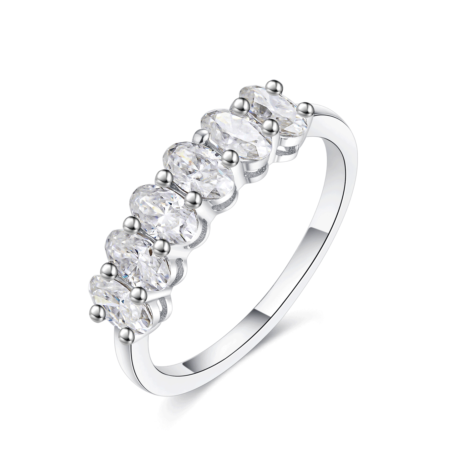 Lab Grown Diamond Oval  Eternity Wedding Band Rings for Women, 14K Solid Gold