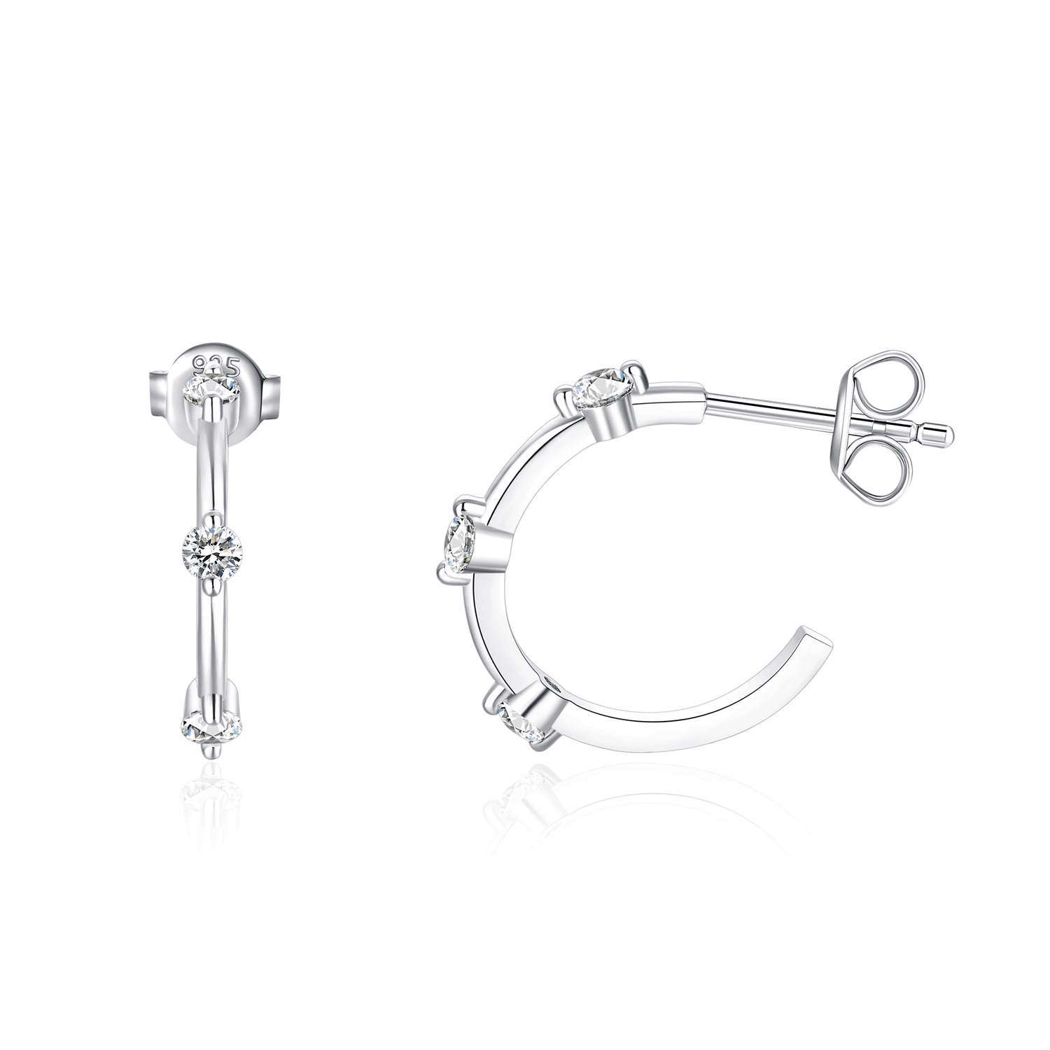 Moissanite Hypoallergenic Hoop Earrings