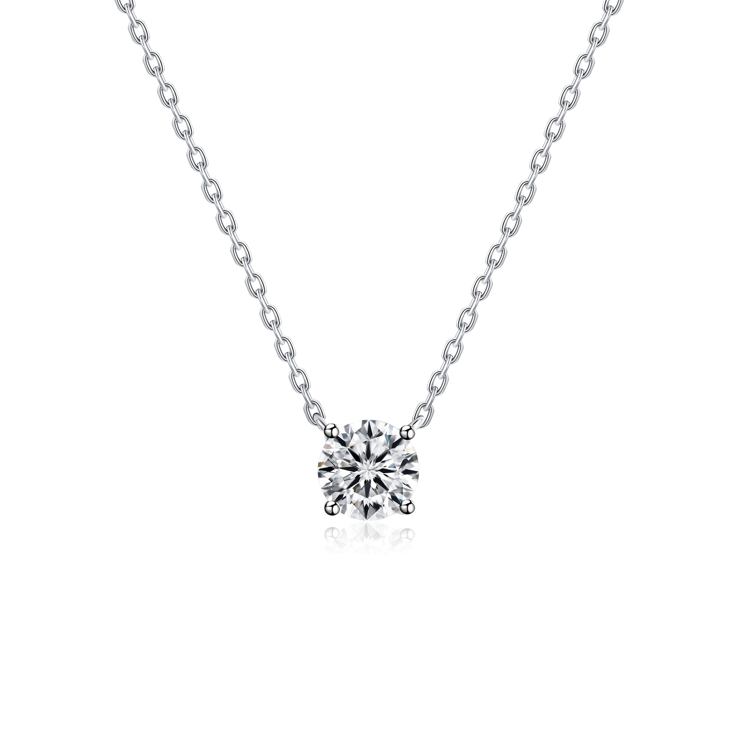 Solitaire Moissanite 4 Prong Round CutNecklaces for Women