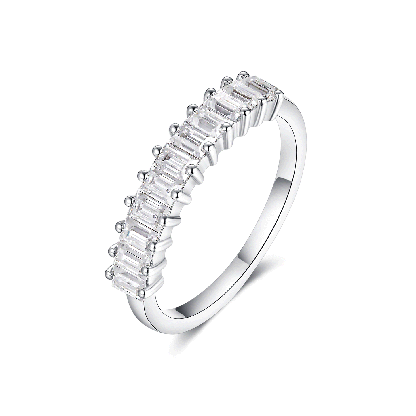 Baguette Moissanite Stackable Rings