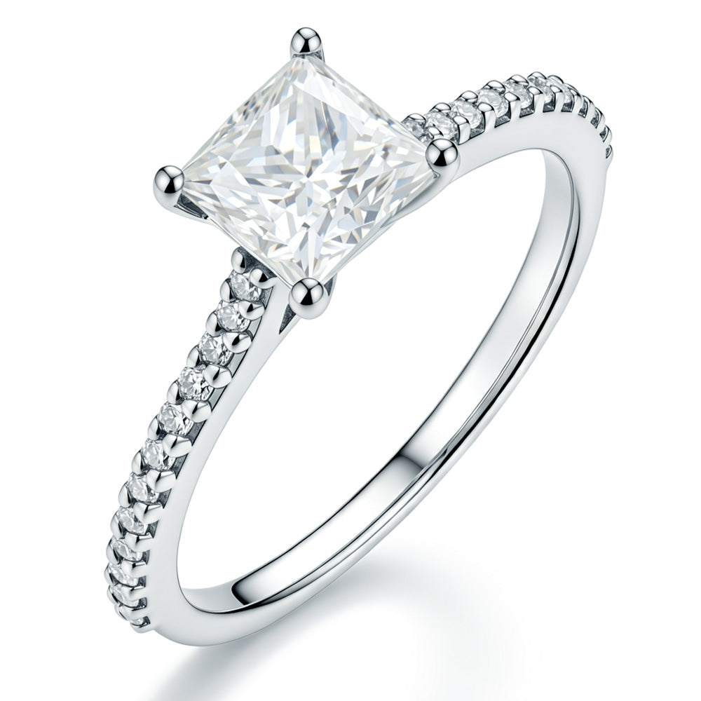 Lab Grown Diamond Princess Cut Solitaire  Engagement Ring for Women