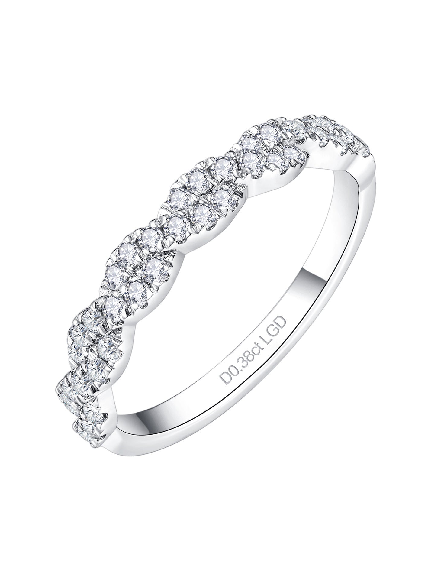 1.3mm Lab-Grown Diamond Twisted Half Eternity Band for Women