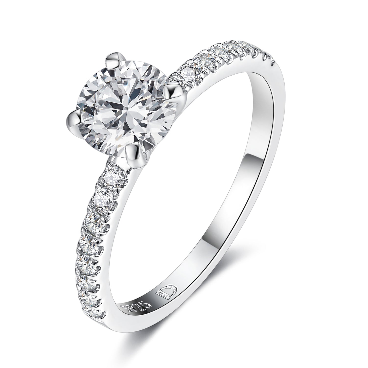 Lab Grown Diamond Engagement Rings for Women in Sterling Silver