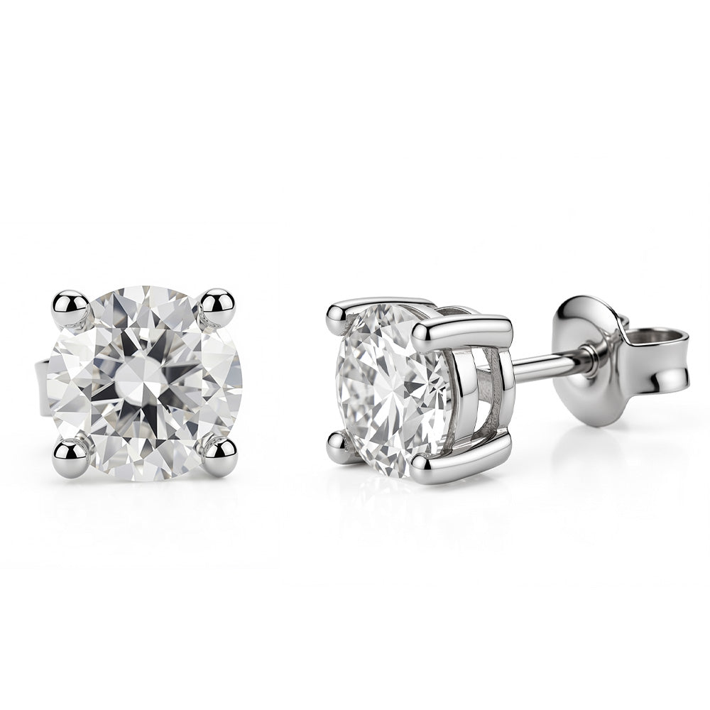 Lab-Grown Diamond Solitaire Stud Earrings in 14K / 18K Gold