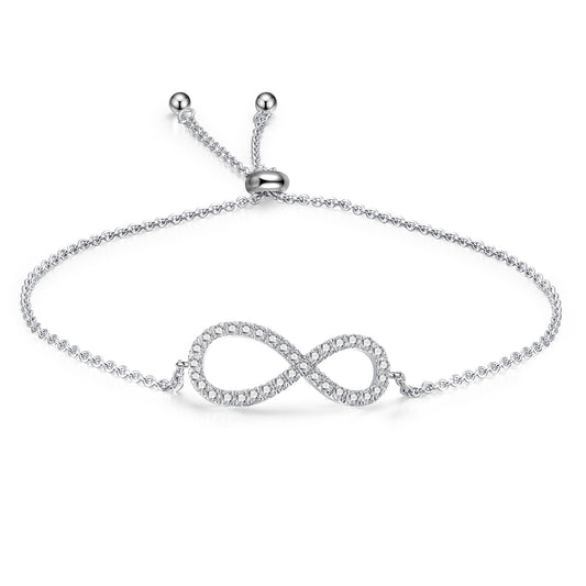 Moissanite Infinity Adjustable Bracelets for Women 0.54CT