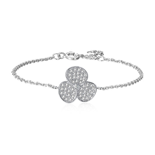 Moissanite Flower Bracelets for Women in Sterling Silver
