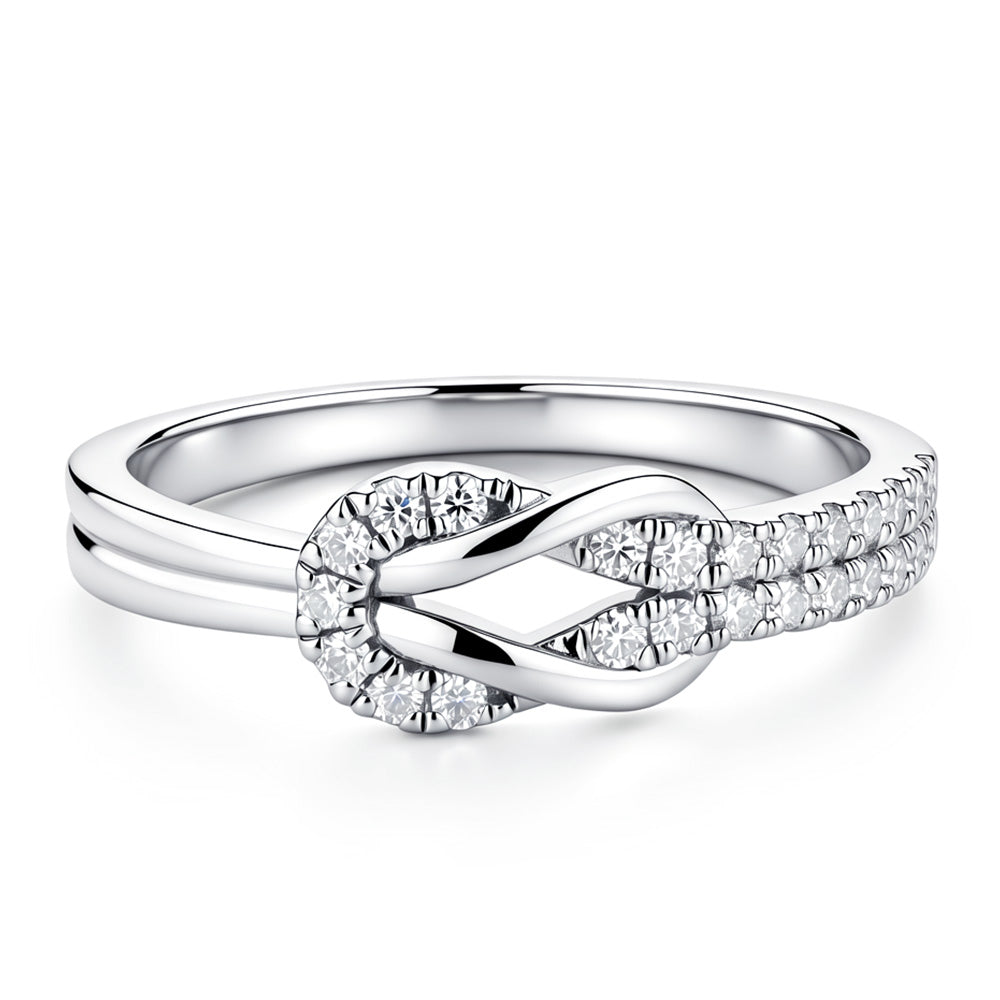 Heart Knot Lab Grown Diamond Engagement Ring for Women