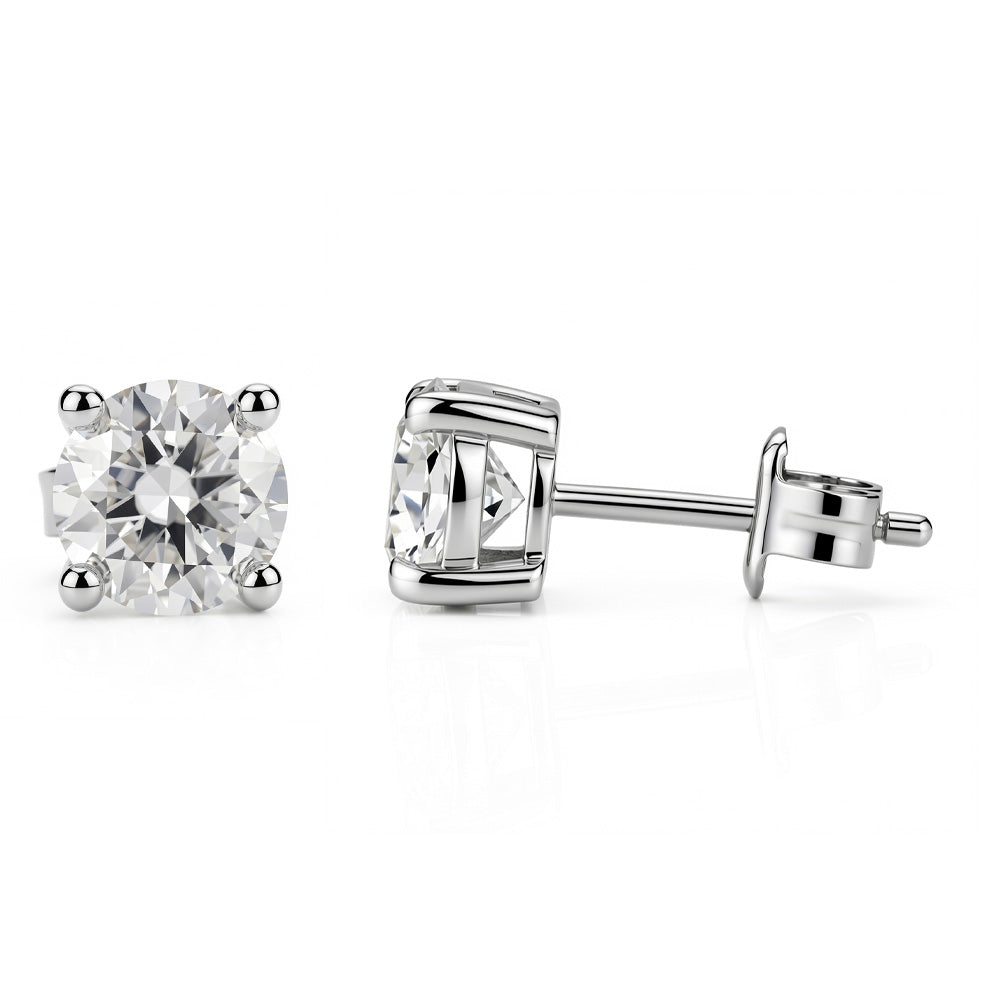 Lab-Grown Diamond Solitaire Stud Earrings in 14K / 18K Gold
