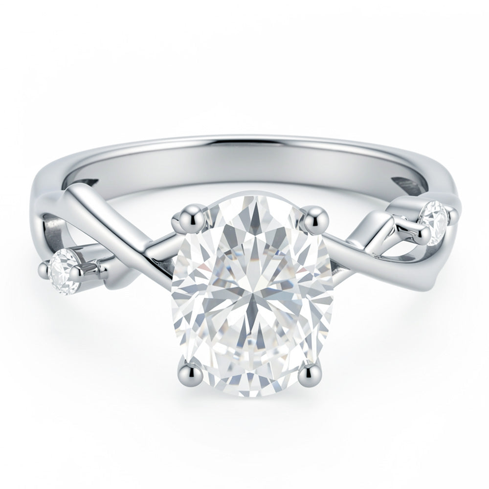 Lab Grown Diamond Twisted Shank Engagement Ring for Women