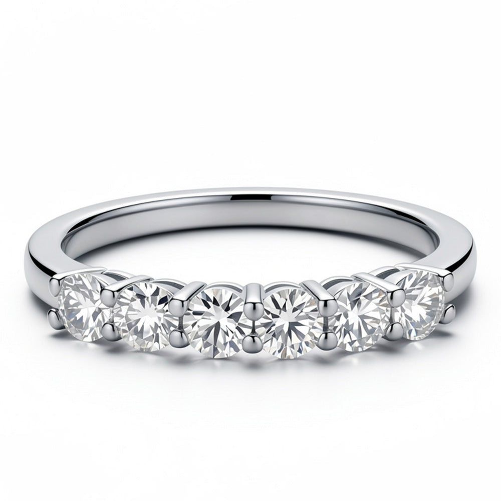 14K/18K Gold 6-Stone Lab-Grown Diamond Wedding Band for Women