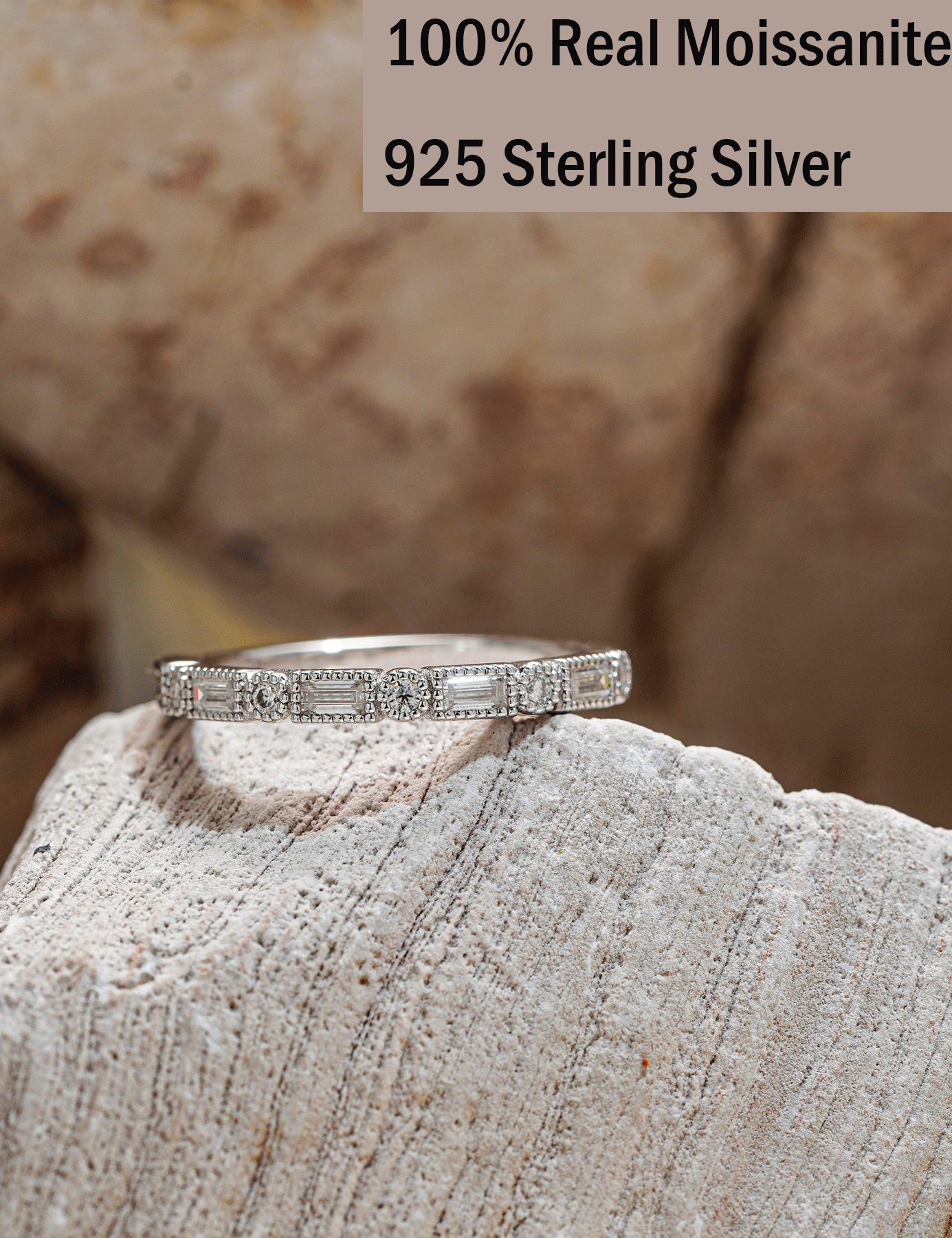 Women's Eternity Baguette Moissanite Rings