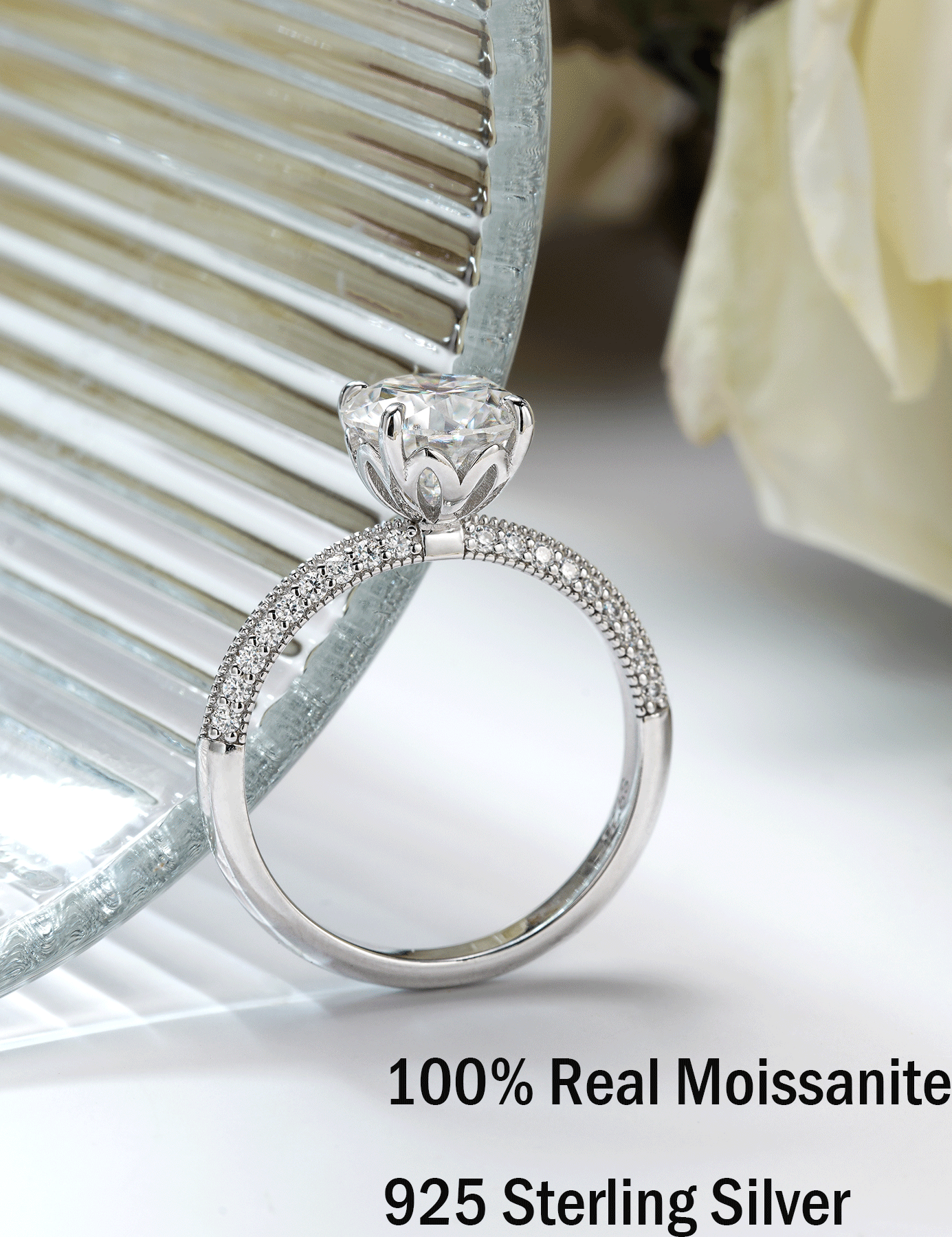 Solitaire Engagement Moissanite Promise Rings for Her