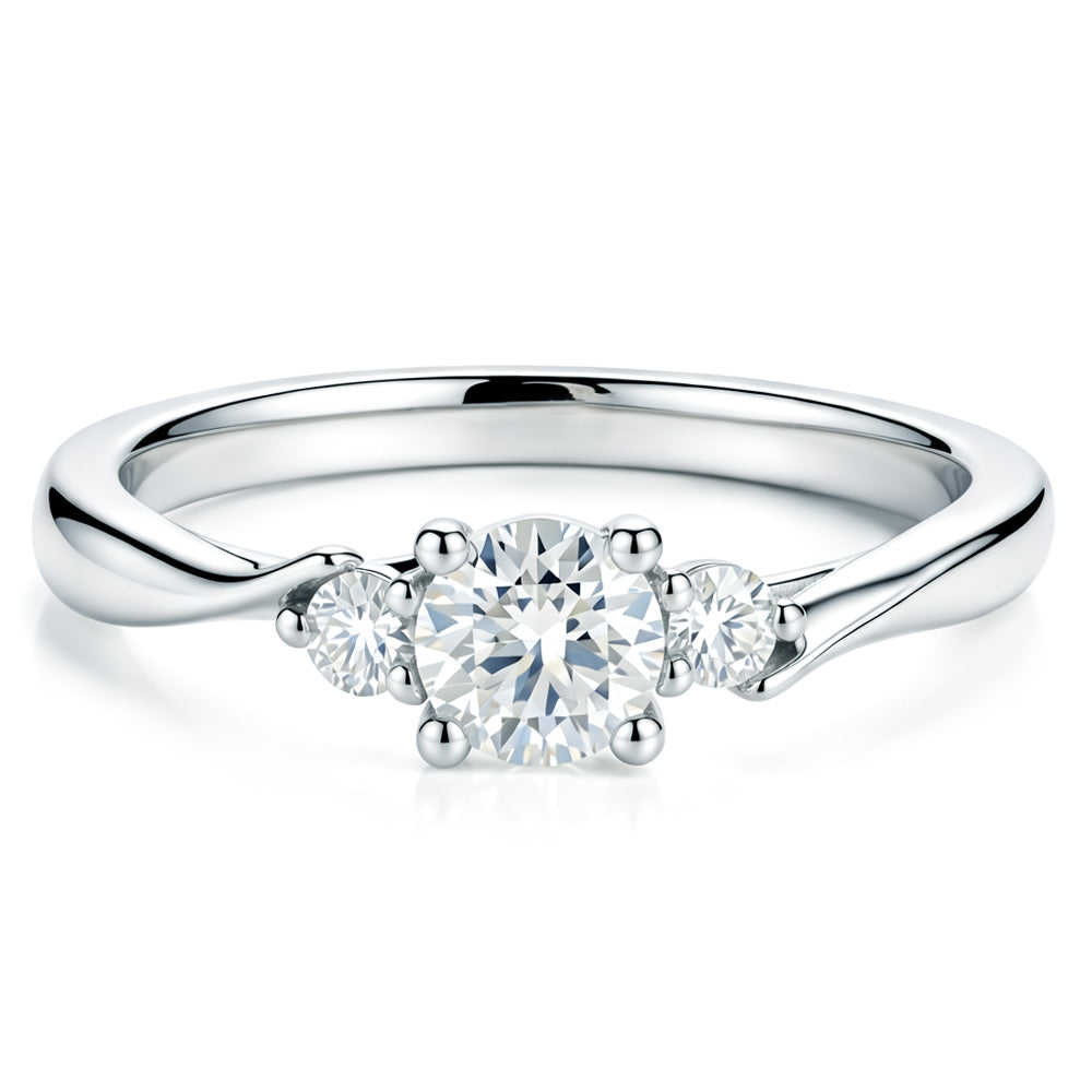 3 Stone Lab Grown Diamond Engagement Ring for Women