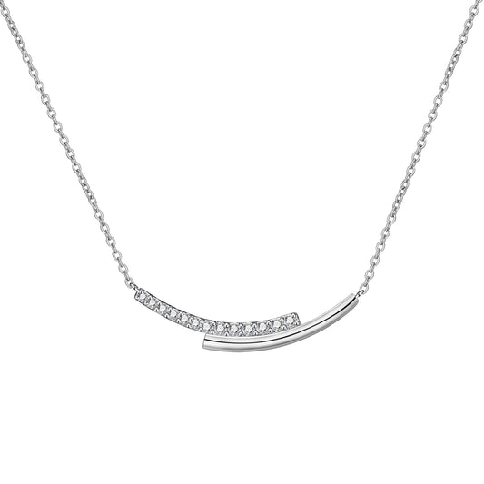 Moissanite Stick Bar Horizontal Pendent Necklace for Women