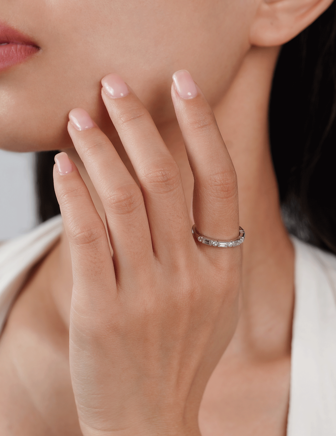 Women's Eternity Baguette Moissanite Rings