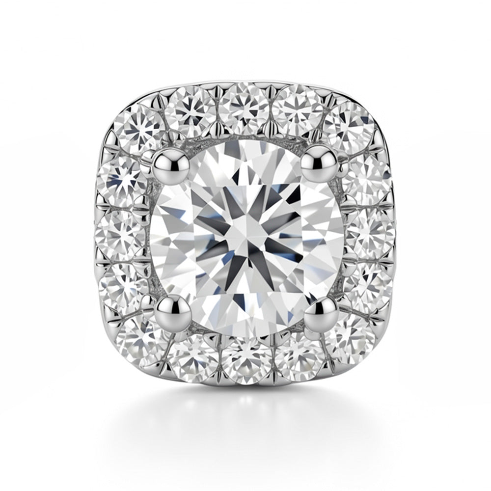 Lab-Grown Diamond Square Halo Stud Earrings in 14K/18K Gold
