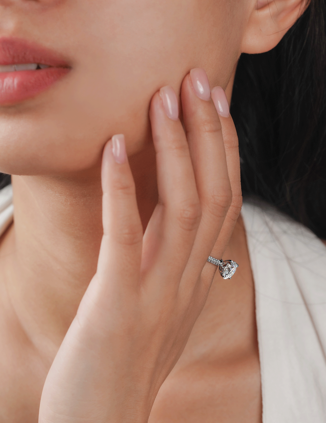 Solitaire Engagement Moissanite Promise Rings for Her