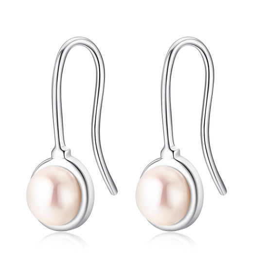 Pearl Earrings for Women with 7.5mm White Freshwater Pearl