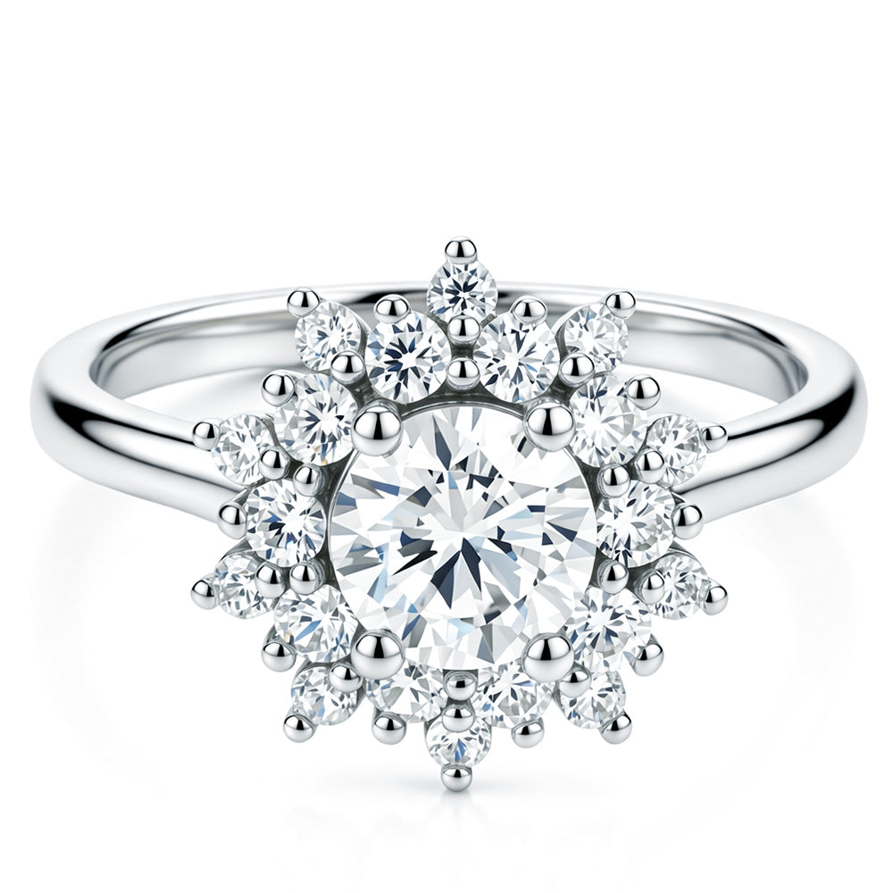 Lab Grown Diamond  Double Halo Engagement Ring for Women