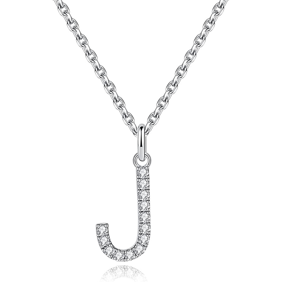 Moissanite A Initial Letter Pendant Necklace for Women in Silver