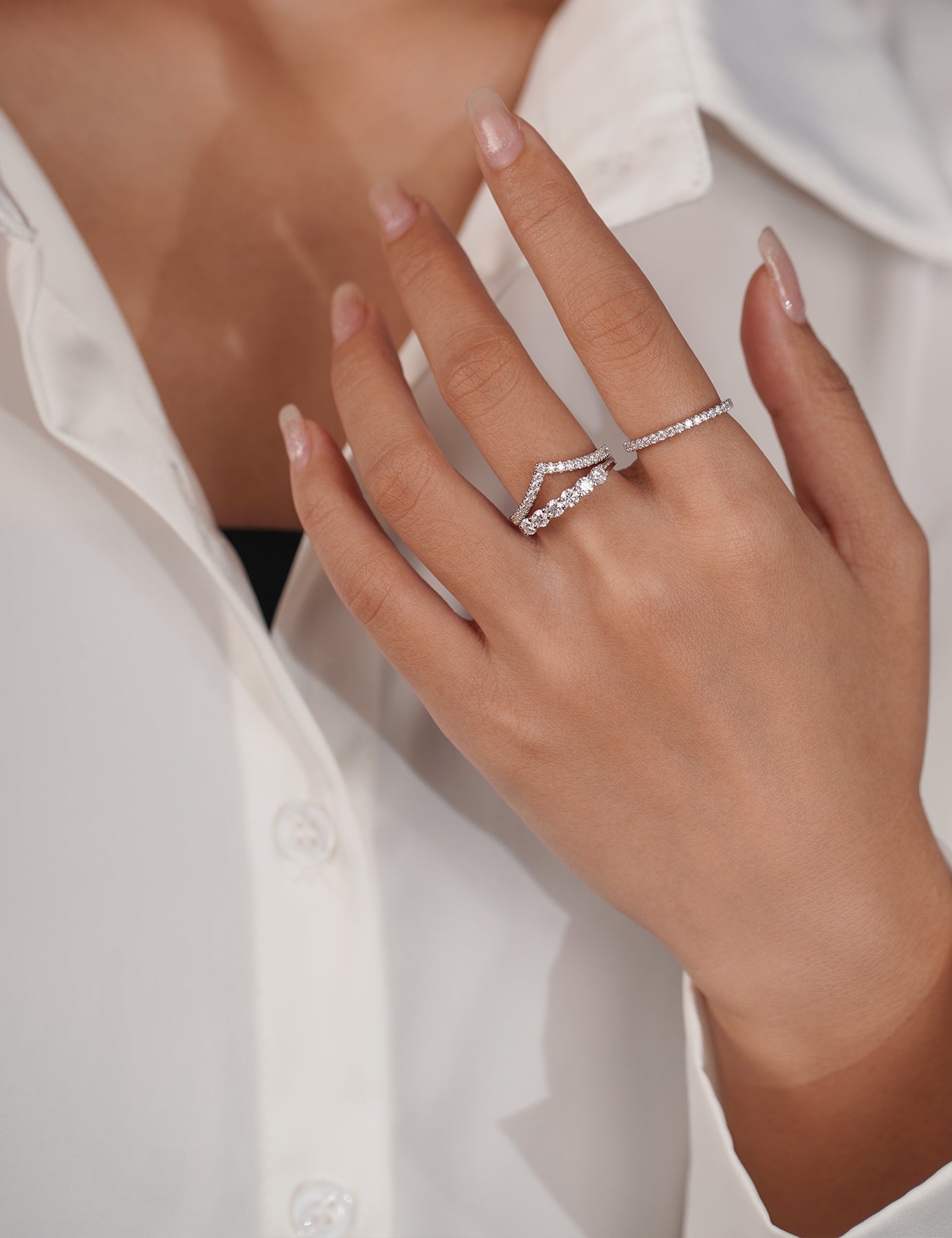 Moissanite Half Eternity Wedding Band for Women 0.2CT/0.35CT