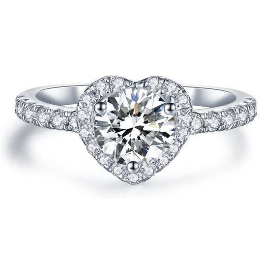 Heart-Shaped Halo Lab Grown Diamond Engagement Rings for Women