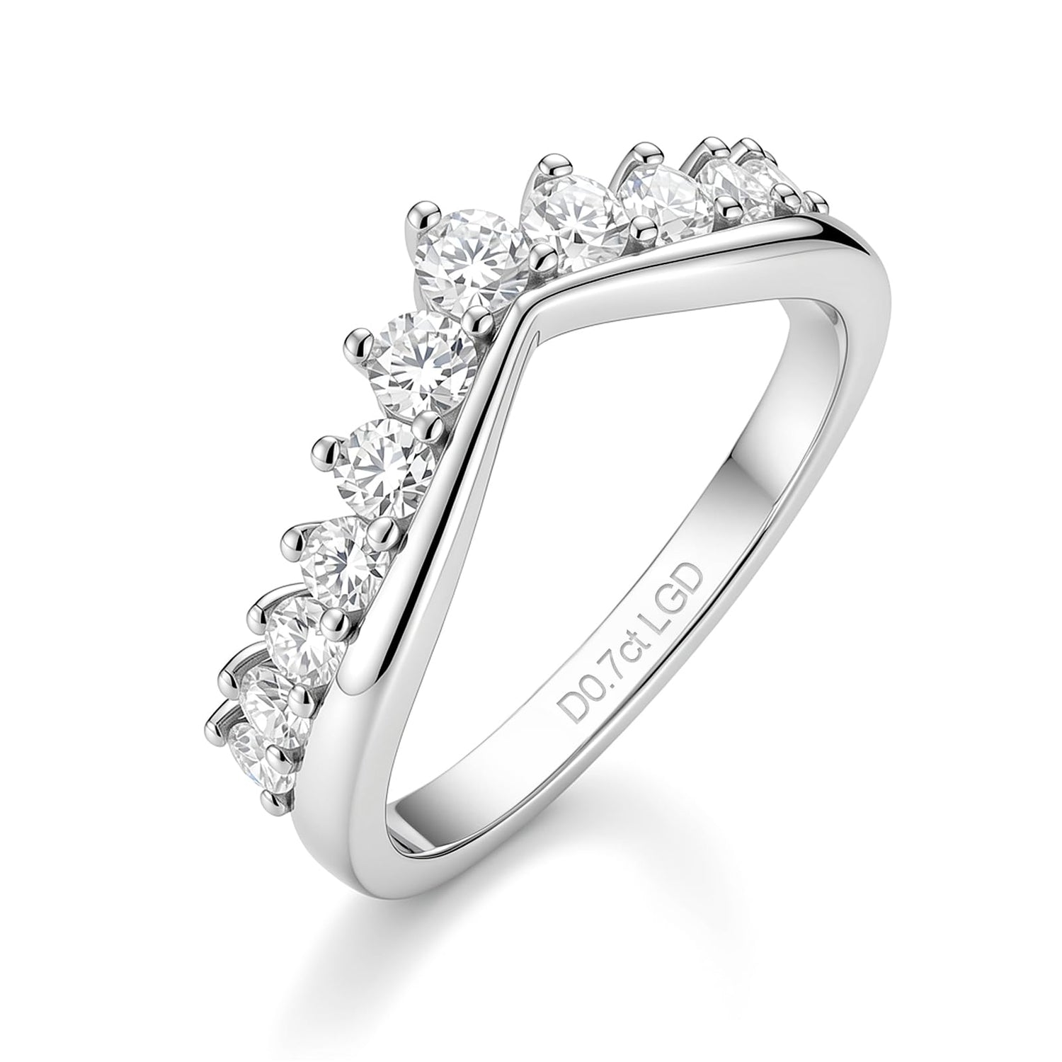 Lab Grown Diamond Wedding Bands for Women 0.7 Carat V Shaped Eternity Rings